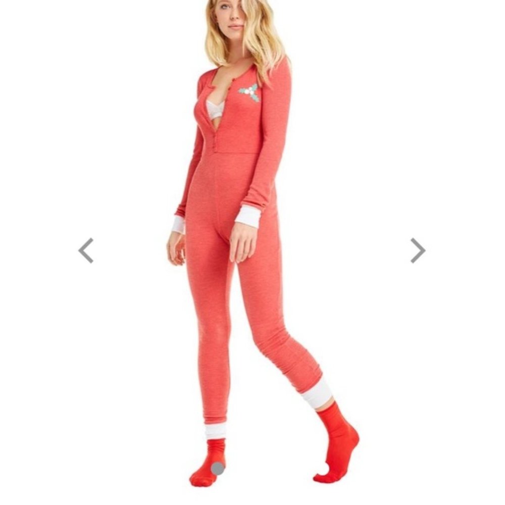 WILDFOX Christmas Holiday Pajama Thermal Onesie NEW Size M - Picture 9 of 9